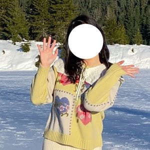 Vintage styled patchwork sweater size S-M